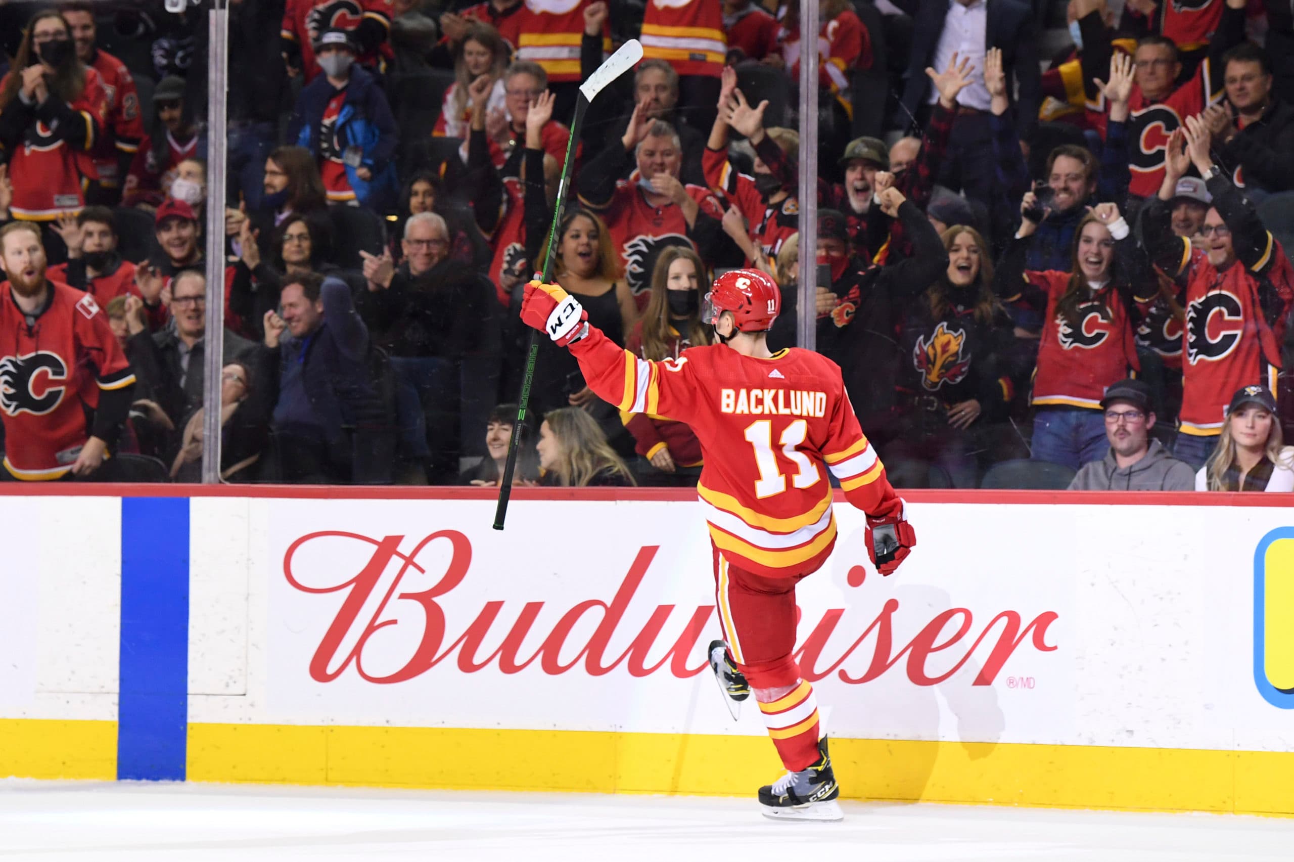 Robyn Regehr of the Calgary Flames skates against the Ottawa