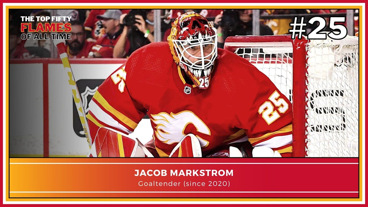 Jacob Markstrom Calgary Flames 35.75'' x 24.25'' Hanging Framed Player  Poster