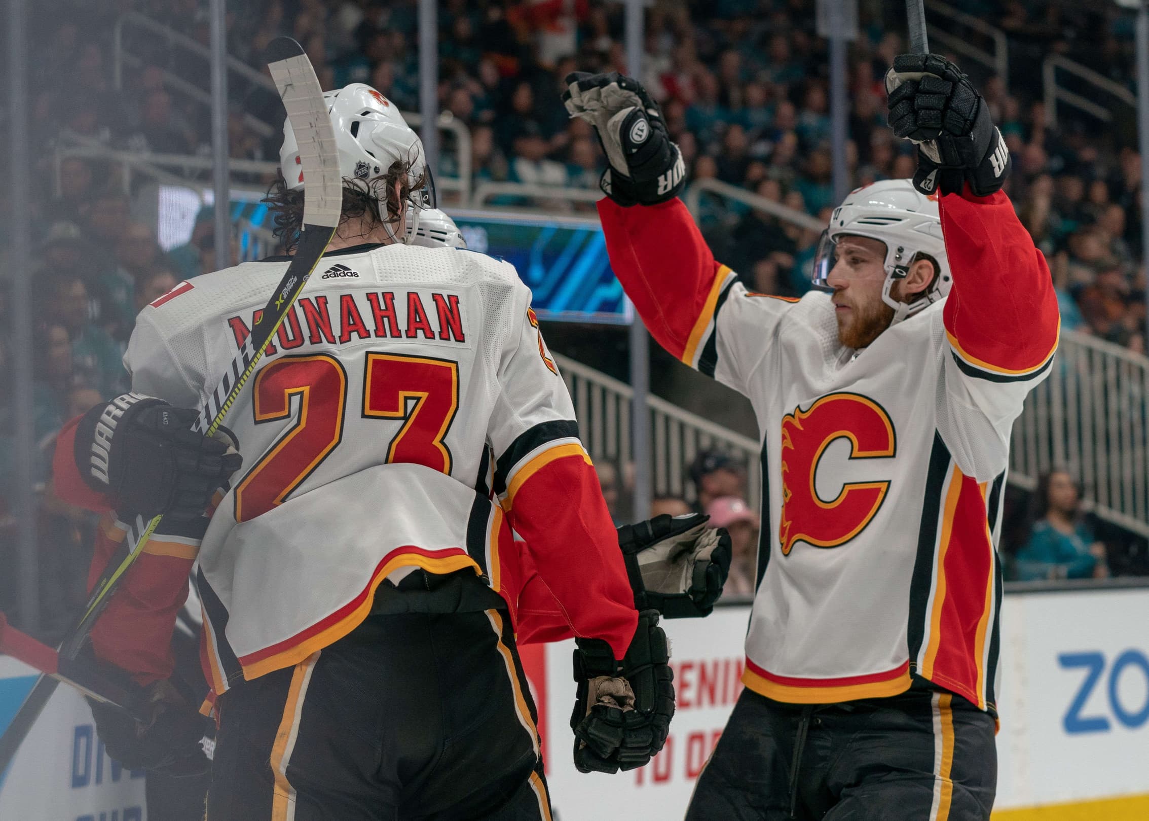 Flames celebrate